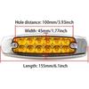 10pcs 12V 24V 12 LED Waterproof Side Marker Lights for Trucks, Trailers, Caravans, Buses, Boats - Clearance Lighting Solution(10x Yellow)