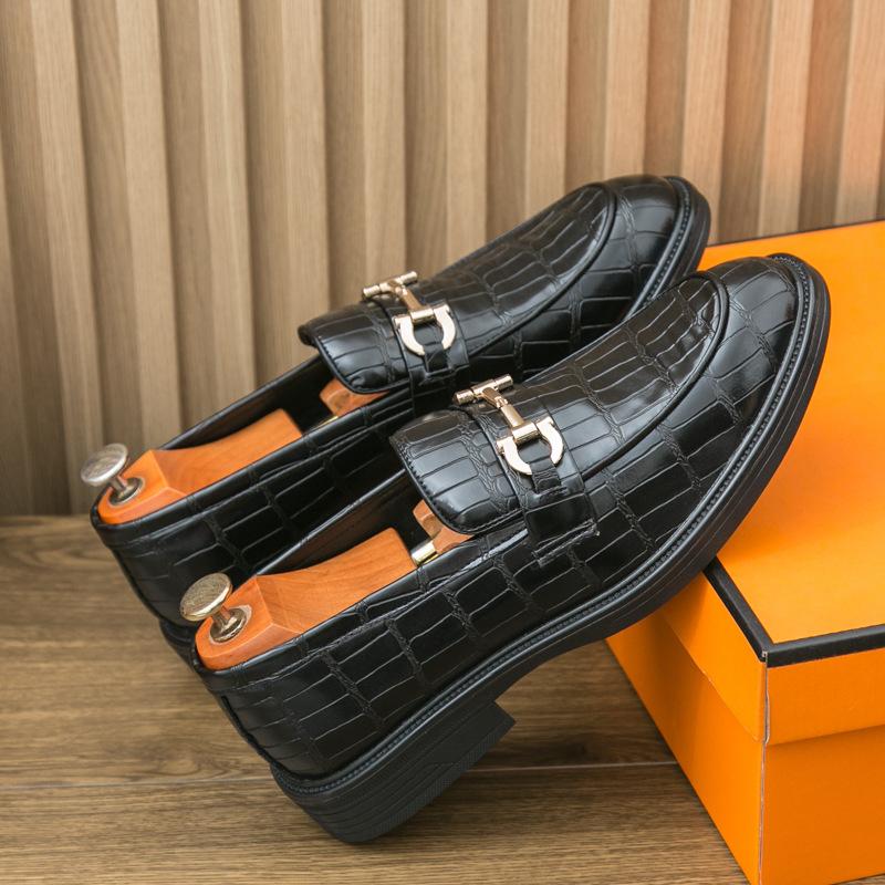 

British men s shoes Korean version of men s wedding shoes, one pedal, business dress, casual leather shoes, men s large size 38