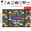 2D Flat Teacher Bulletin Board Backdrop, Colorful Inspirational Quote Photo Banner