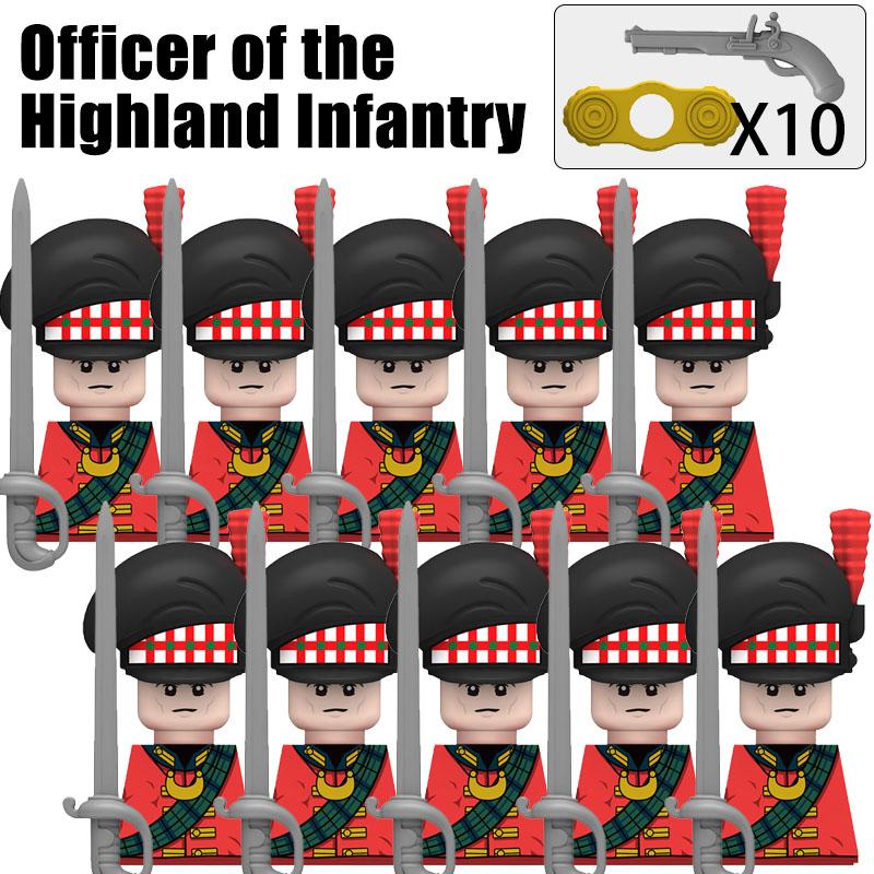 Kids Toys Napoleonic Wars Building Blocks 10pcs/lot Fusilier Lancer Soldiers Mini Action Figures Toys For Kids Christmas Gifts