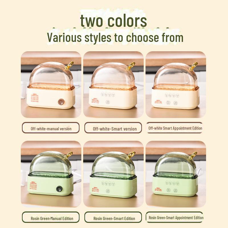 Dual Egg Cooker & Breakfast Steamer: Compact, Multi-Function, Timed Cooking for Eggs & Buns, Ideal for Home & Dorm.