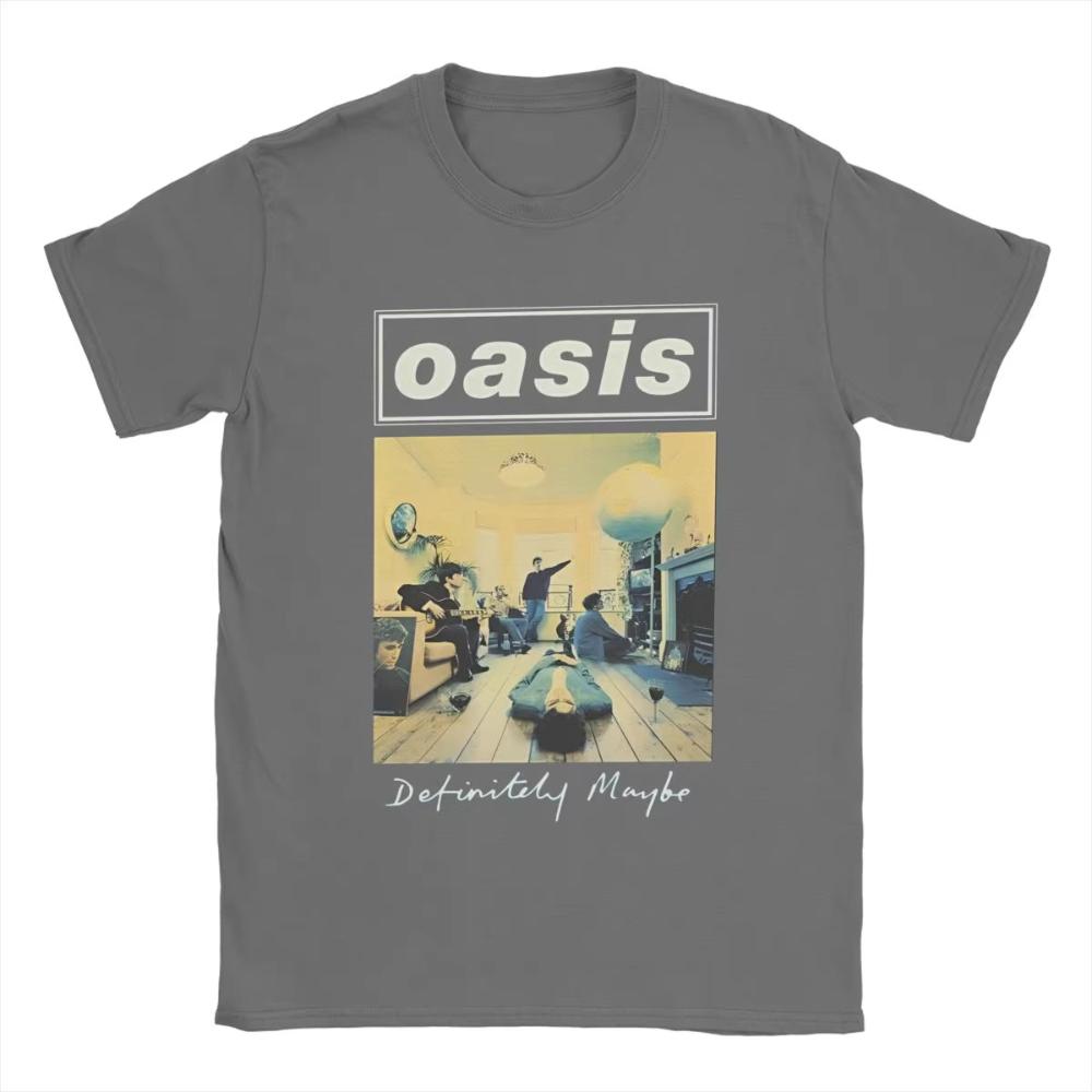 Casual O-Oasis Rock 90's Band T-Shirt Men Women Round Neck Cotton T Shirt British Music Albums Short Sleeve Tees 3XL Merchandise
