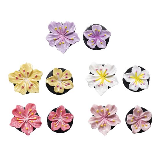 1 Pair Flower Air Vent Clip Peach Blossom Air Conditioning Outlet Clip for Women Girls Cute Car Air Freshener Decor for Interior Accessories