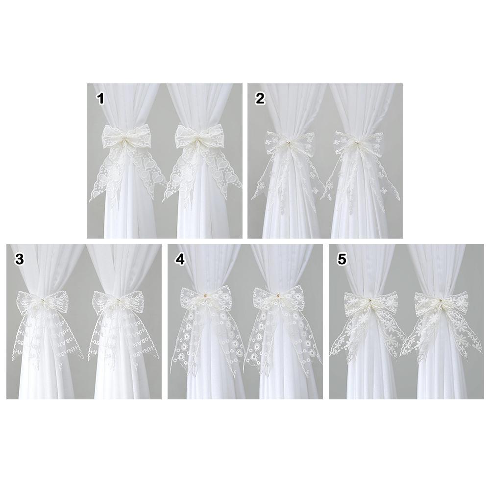 2ks/sada Krajkový mašličkový popruh na závěsy Nastavitelné přezky na okenní závěsy Kreativní fixátor závěsů