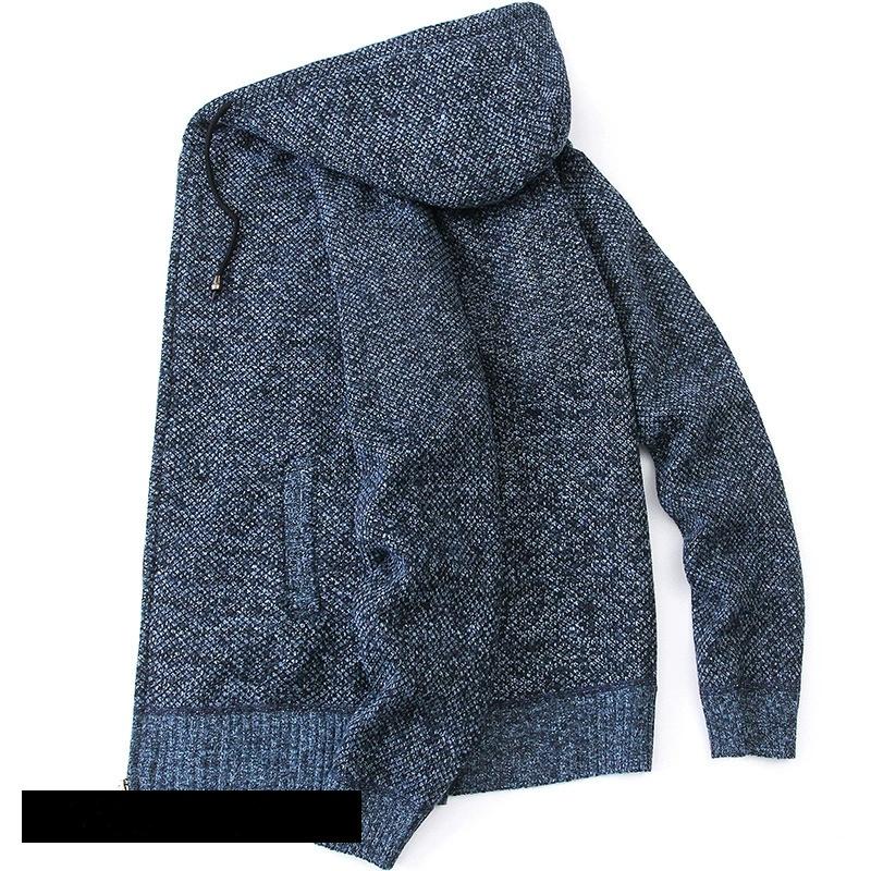 Knitwear Men's Loose Hooded Plus Velvet Thick Sweater Youth Fashion Casual Cardigan Jacket
