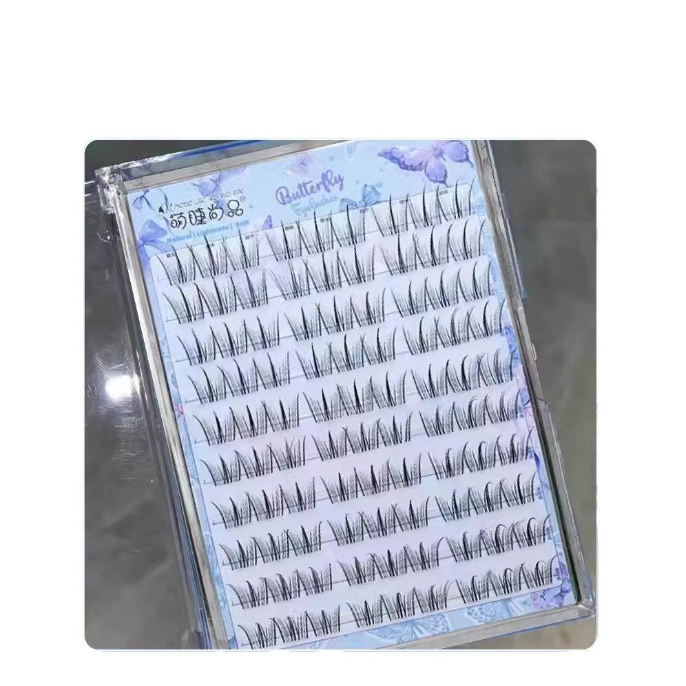High-Capacity Glue-Free Clear Ballet False Eyelashes - Dense Segmented Clusters for Novice Photogenic Looks