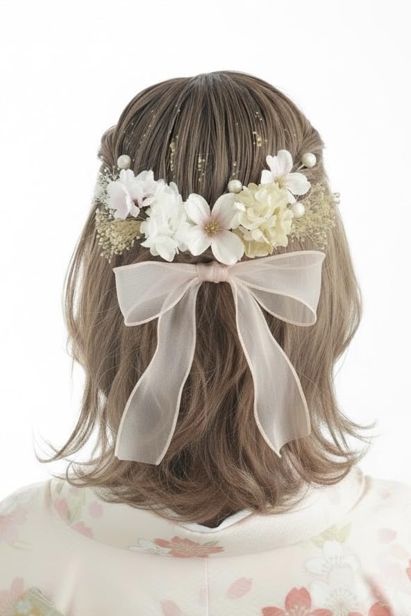 

Lomeri [4 Colors Available] Organza Ribbon Hair Accessory A265 (Pink)