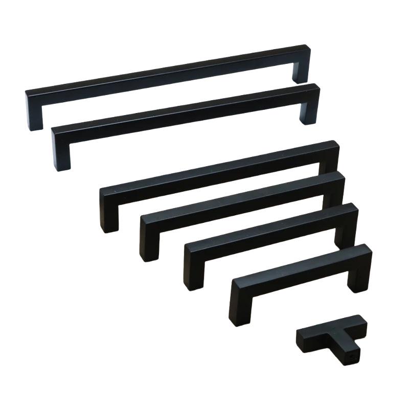

Stainless Steel Square Handle for Kitchen Cabinets and Wardrobes 64mm Black
