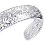 Cuff Bracelet Opening Exquisite Craftsmanship Hollow Silver Color Carved Pattern Retro Bangle for Party