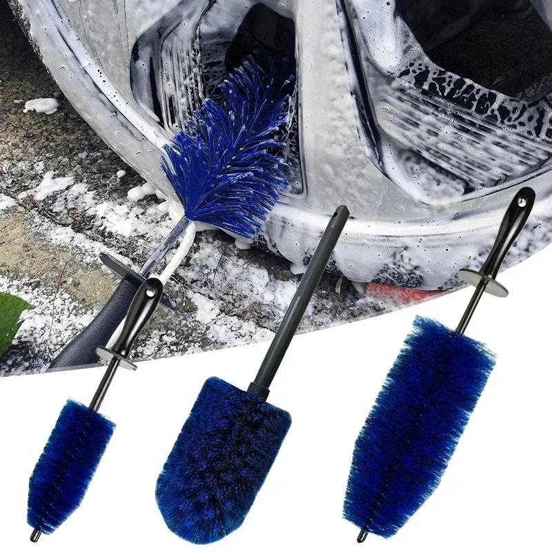 1PCS Car Wheel Rim Tire Cleaning Brush Soft Bristle Cleaner Non Scratch Car Detailing Washing Tool Soft Bristle Cleaner Car Care