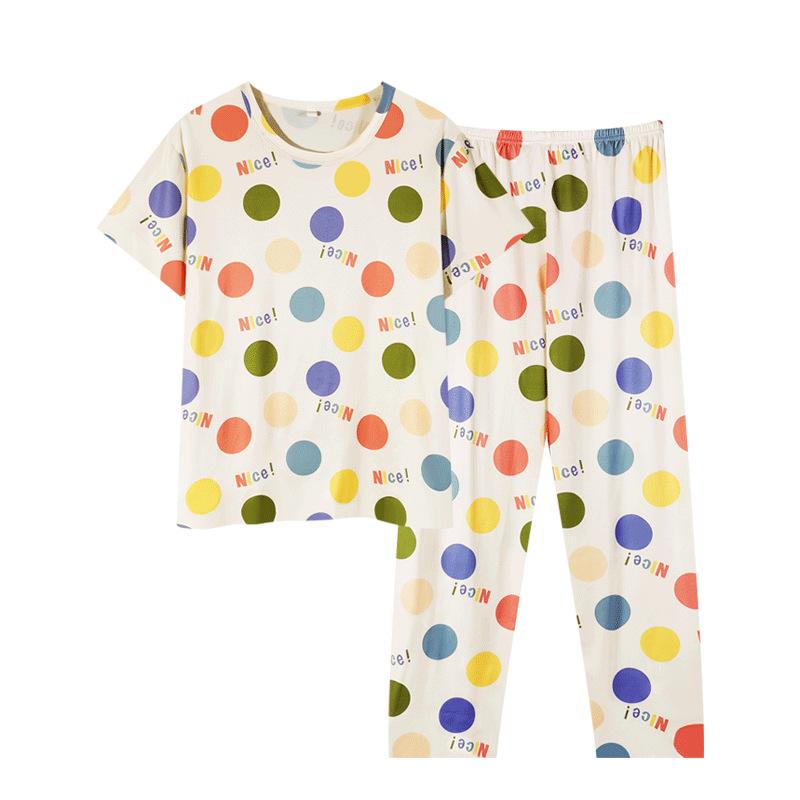 Summer Vitality Girl Style Pajamas Women's Pullover Short-sleeved Shorts Simple and Cute Women's Loungewear