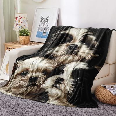 Flaneldecke mit Hundemuster, Hohe Qualität, Bequem für alle Jahreszeiten, Heimdekoration, Wärme und Komfort, Perfekt für Weihnachtsgeschenke