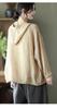 BdeSYT Long Sleeve Loose Solid 3 Women's Blouse, Cotton-Linen Hoodie, Fit, Open-Front Outerwear, Sweatshirt, Color, Slimming, Colors, M-2XL (L, Khaki)