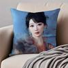 Fashion and elegant Chinese actress YYang Zi Cushion Cover Pillowcase Antidustmite Invisible Zipper Short Plush Sofa Cushion