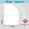 1000 Pages Multi-Part Continuous Computer Form Paper (241-pin, 2-6 Parts)