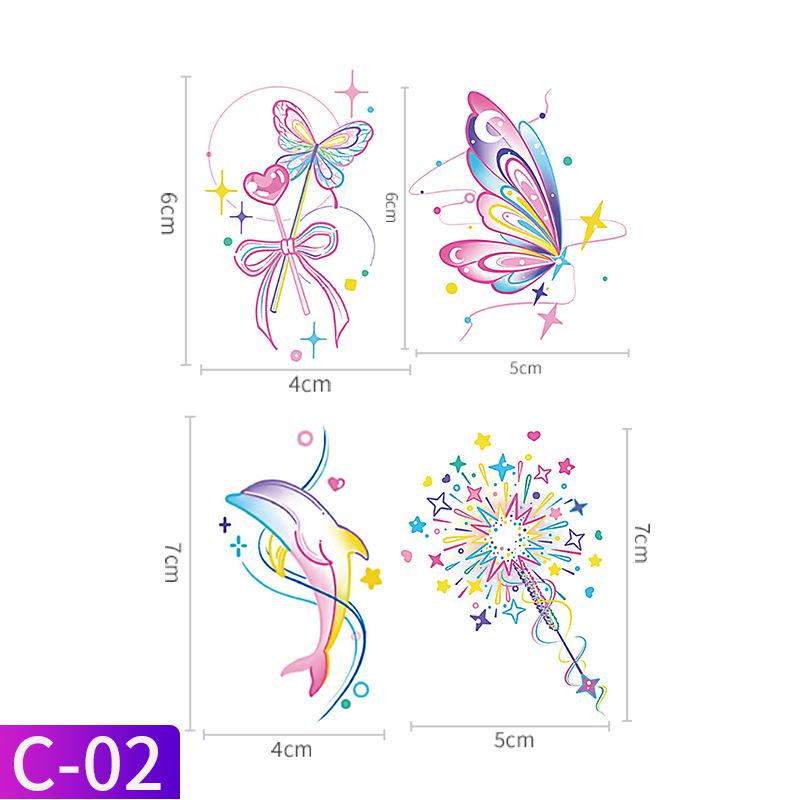 Waterproof Butterfly Tattoo Stickers Realistic 3D Body Art for Collarbone Ankle - Long Lasting Temporary Tattoos Glitter Metallic 7 Designs