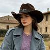 Vintage Cowboy Style Suede Hat Unisex Autumn Winter Outdoor Travel Jazz Hat