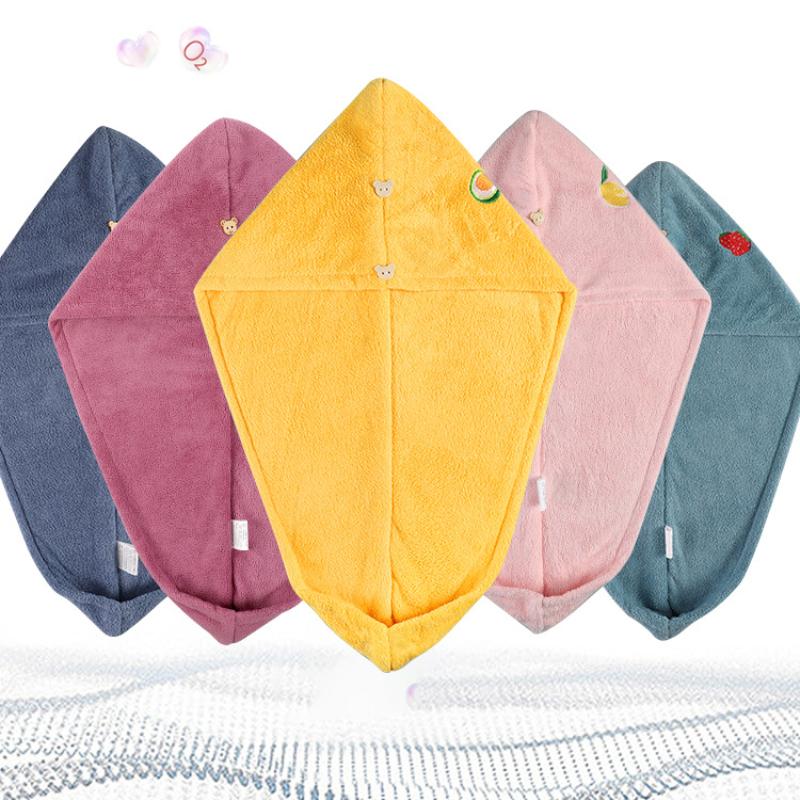 Quickly Dry Hair Hat Super Absorbent Soft Bathroom Women Head Towels Girls Cute Hair Towel Hair Dry Wrap Bonnets