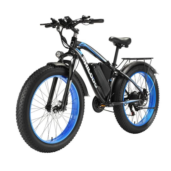 PHILODO H7 PRO Geländetaugliches Elektrofahrrad, 48V 17,5Ah Akku, Shimano 21-Gang blau