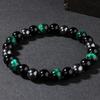 Schutzarmband Damen Herren Schwarzer Onyx Grünes Tigerauge Glücksenergie Armband Schnur Perlen Armbänder