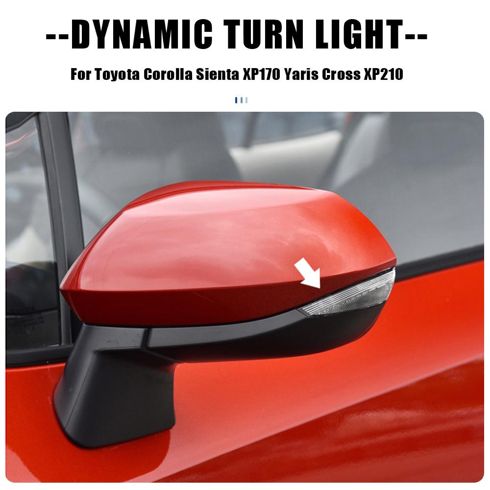 Pair LED Side Mirror Dynamic Turn Signal Light For Toyota Sienta XP170 2017-2020