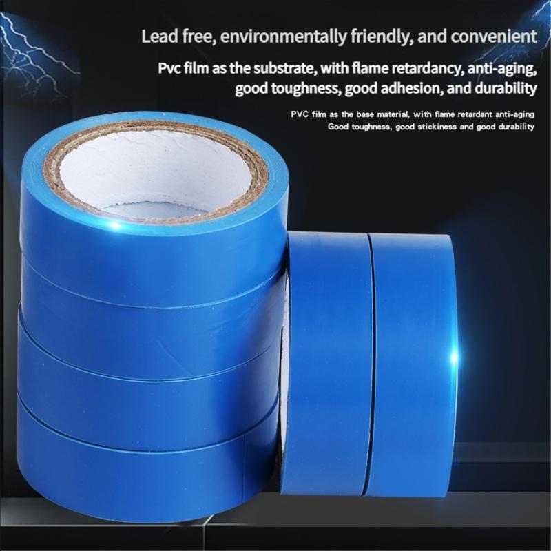 Upgrades 6 Rolls PVC Flame Retardant Waterproof Electrical Tape 5M High Elasticity Strong Adhesive for Homes Repairs