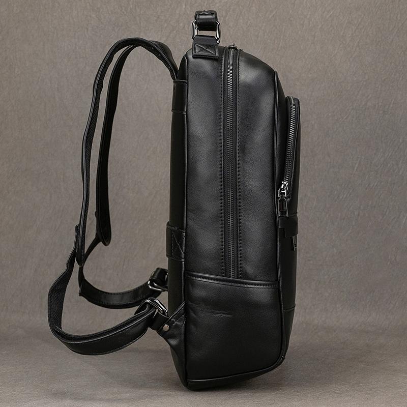 Large Capacity Laptop Backpack Leather Men Male Soft Cowskin Leather Backpacks Travel Bag Fashion Laptop Backpack Design 15.6"