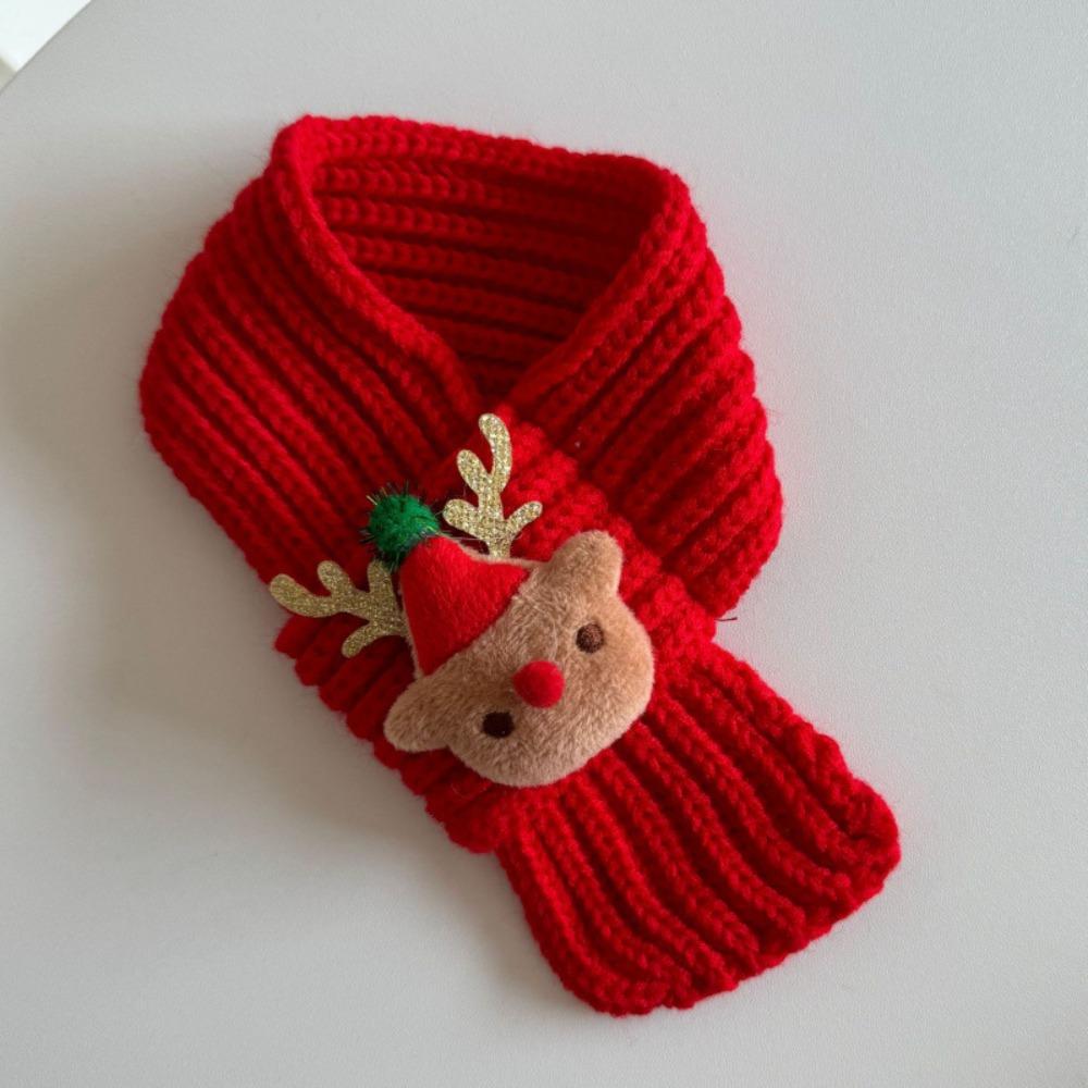 Reindeer Puppy Knitted Scarf Santa Claus Pet Winter Warm Scarf Pet Christmas Scarf Christmas Party
