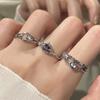 Niche Design Moonstone Cold Wind High Sense Light Luxury French Irregular Texture Open Ring Women