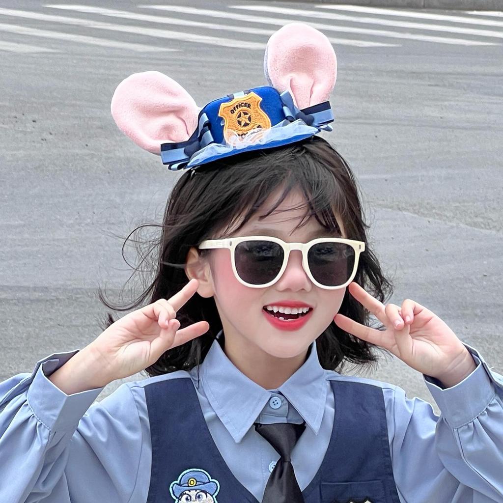 Zootopia Rabbit Police Officer Girl's Cosplay Outfit: Vest & Bloomers Set for Spring/Autumn