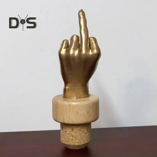 Funny Middle Finger Wine Stopper Vacuum Sealer for Wine Bottles Reusable Beverage Bottle Stopper Wine Preservation Tool Prank Gift for Wine Lovers