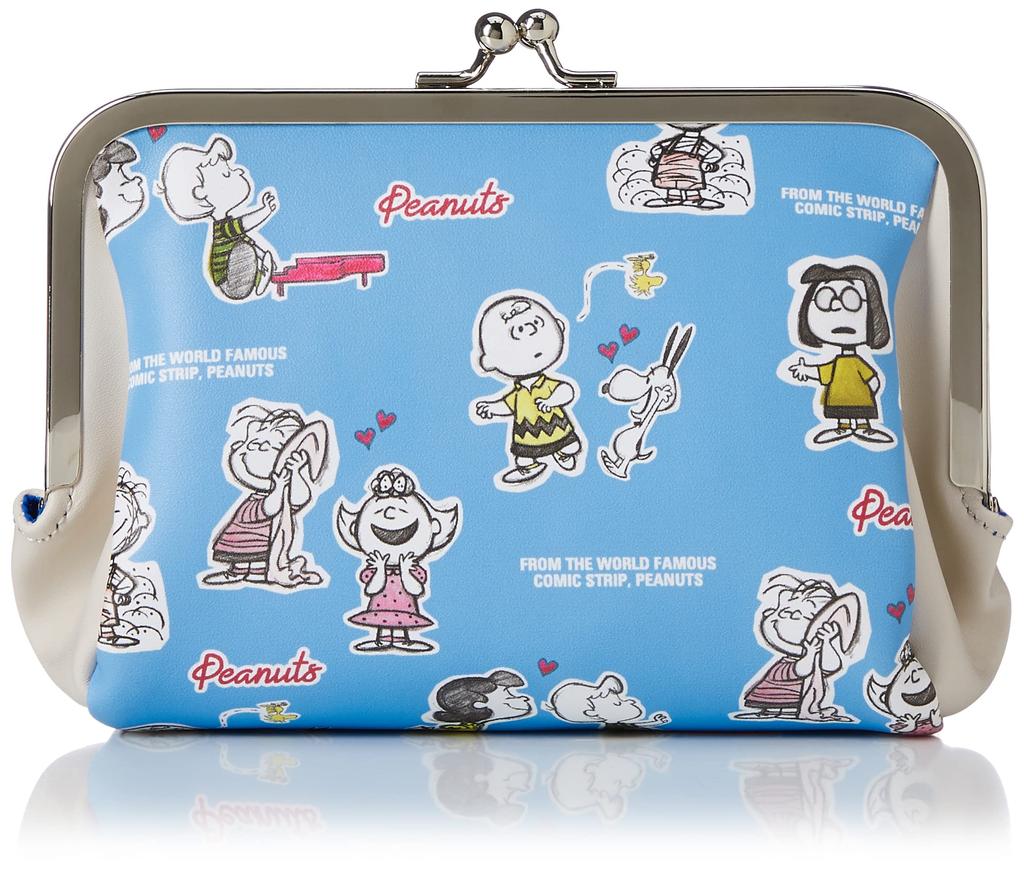 Makeup Cosmetic Travel Pouch for Synthetic Charlie Brown Blue [Snoopy] Pouch, Pouch, Pouch, Adults, Leather, Pouch, 0309, Women's, (SPZ-2817)