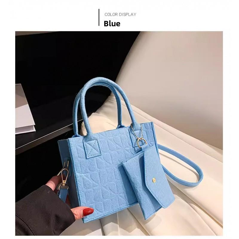 

Маленькая сумочка с нишевой текстурой, простая и универсальная, модный войлок, на одно плечо, кроссбоди, сумка для мамы, набор из двух предметов 20*18*10cm