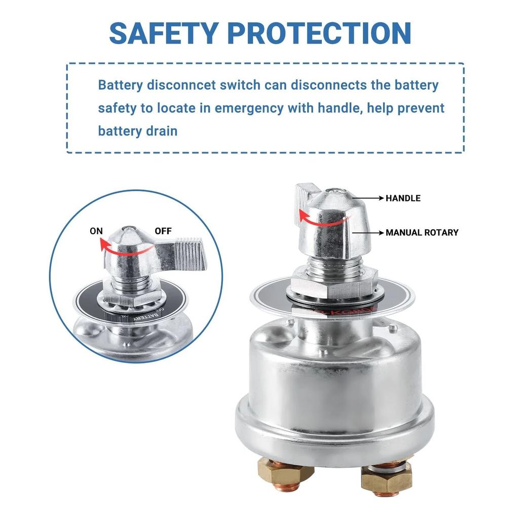 CNSPEED 12V-48V High Current Battery Circuit Breaker 250A Battery Power Cut Isolator Kill Switch With Panel for Car RV Marine