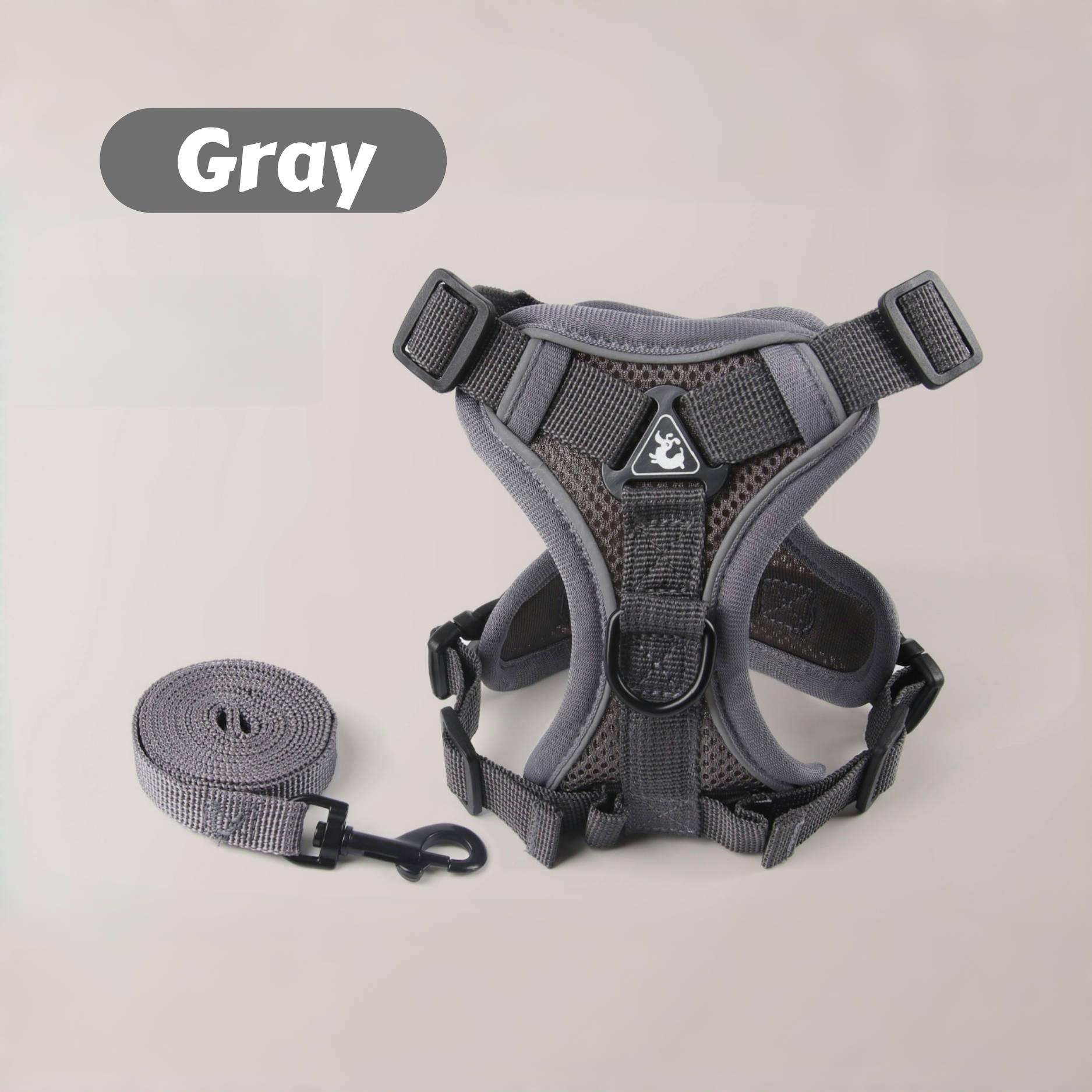 

Шлейка-жилет для кошек и маленьких собак – Дышащая, светоотражающая, устойчивая к побегам конструкция с мягкими ремнями для безопасных прогулок на улице M серый