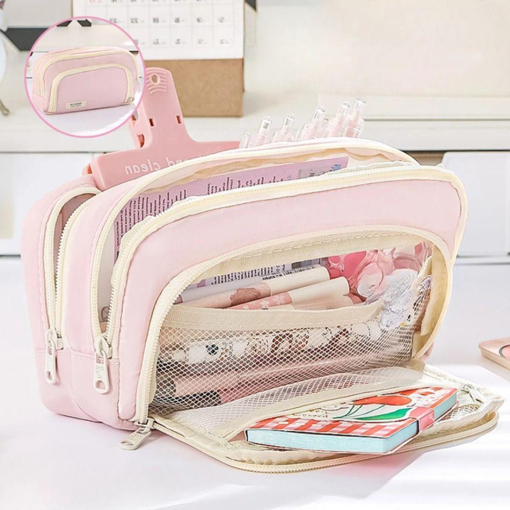 Large-capacity Pen Case Multi-purpose Desk Organizer Storage Pouch Pencil Bag  Student