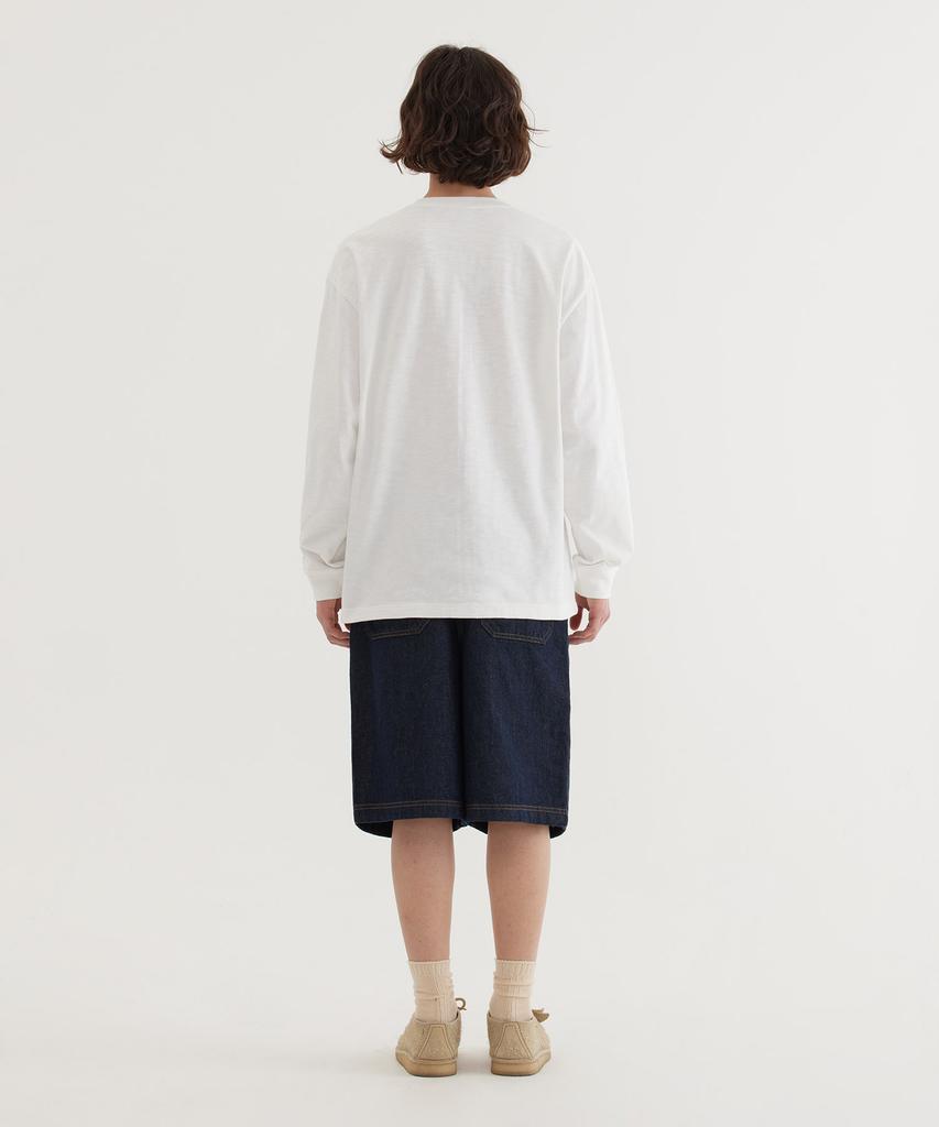 COVERNAT Slub Sketch Logo Graphic Long Sleeve White