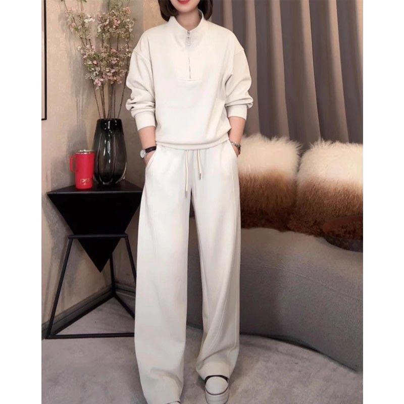 

Женский весенне-осенний повседневный спортивный костюм: Стильный, Молодящий, Стройнящий Комплект Толстовки из двух частей. XL (120-135 jin)