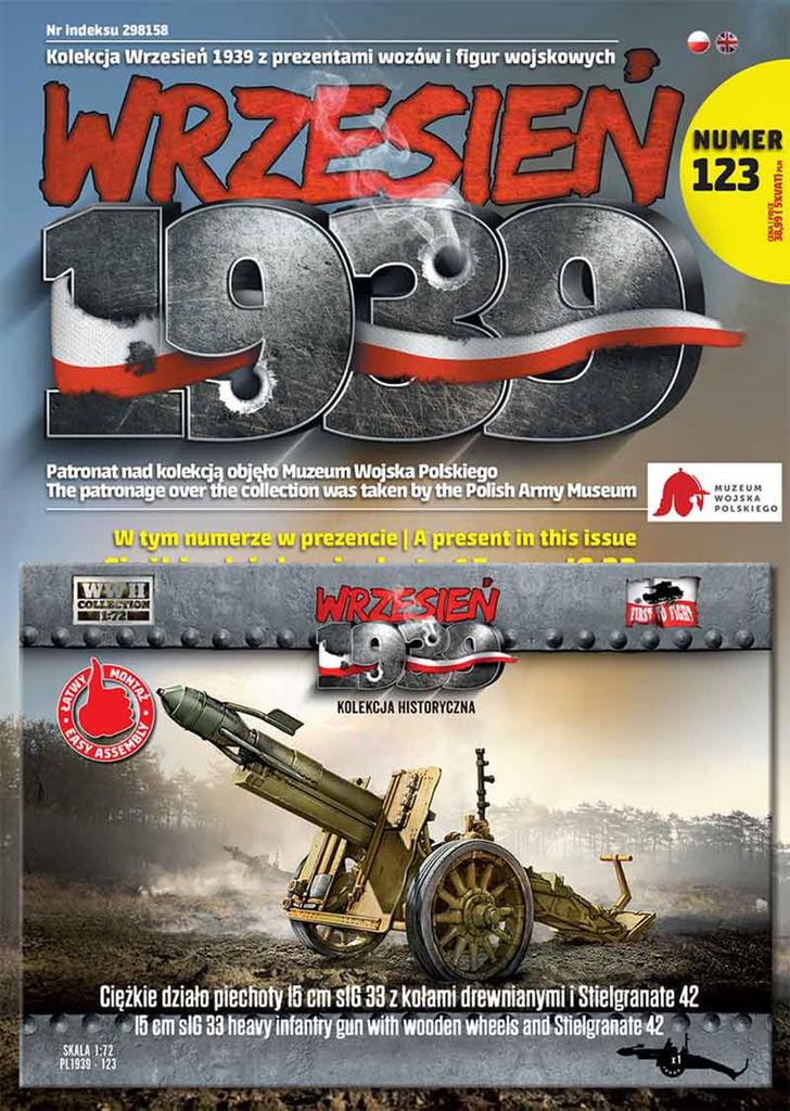 FTF 1/72 Scale German 150mm Heavy Infantry Gun sIG33 with Wooden Wheels and Type 42 Muzzle-Loading Blast Shells, Plastic Model Kit PF72123 (Cannon)