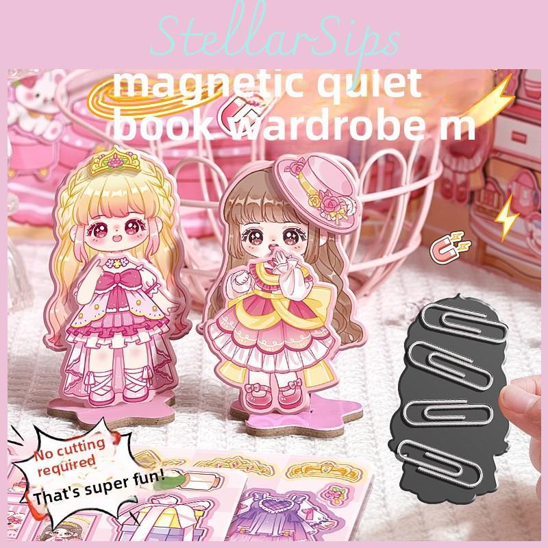 Livre Silencieux Magnétique Armoire de Princesse Avec Autocollants DIY Pour le Jeu Créatif des Enfants