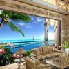 3D Wallpaper Stereo Seaside Landscape Balcony Mural Living Room Dining Room Backdrop Wall Murals