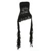 Off Shoulder Jellyfish Mesh Tube Top Irregular Hem Women Chic Tops Fashion Lace Ruffle Vest  Party