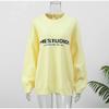 VAYLA Yellow Knitted Letter Sweater Women Elegant Round Neck Long Sleeve Short Pullover Casual Lady New Street Sweaters