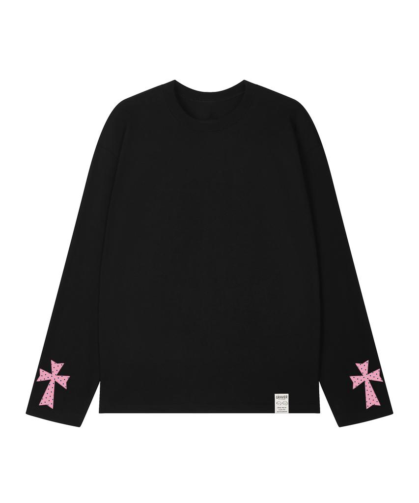 GRAVER [Unisex]Dot Cross Grave Long Sleeve 3Color
