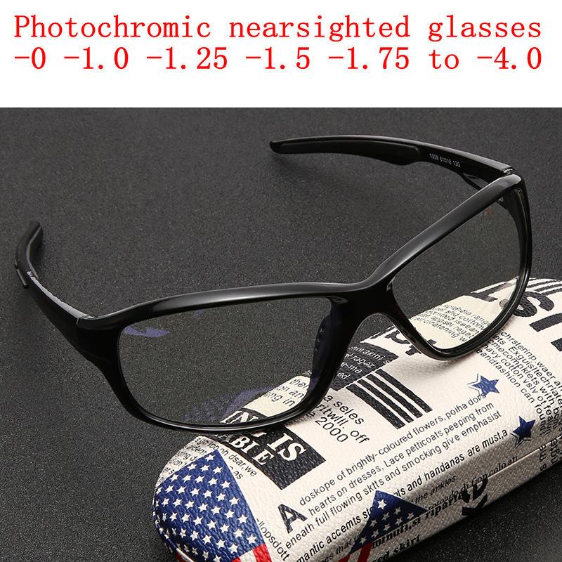 

2021 New Finished Product Prescription Sports Glasses Men Myopia Lens Photochromic Eyewear Diopter 0 -0.5 -0.75 -1.0 -2.0 NX Myopia-0 чорний