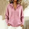 Women's Hooded Cardigan Sweater with Buttons - Knit Color Casual Open Front Jacket for Fall Winter