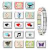 New Creative Whale Words Butterfly Star Heart Italian Charm Links Fit 9mm Bracelet Stainless Steel Women DIY Making Jewelry Gift