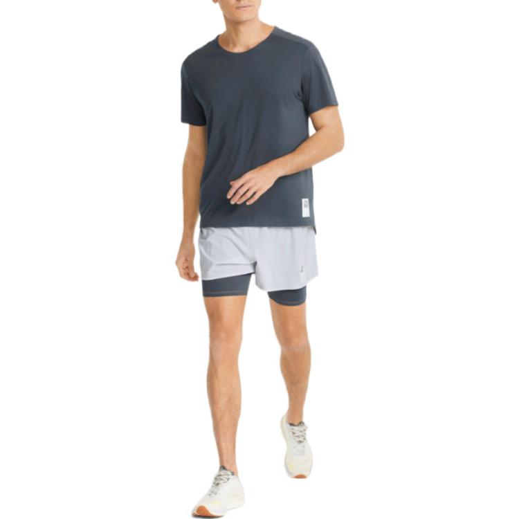 Puma Recyclable Eco-Friendly Series Casual Solid 2-In-1 Running Shorts Men Bottoms Grey 521408-72