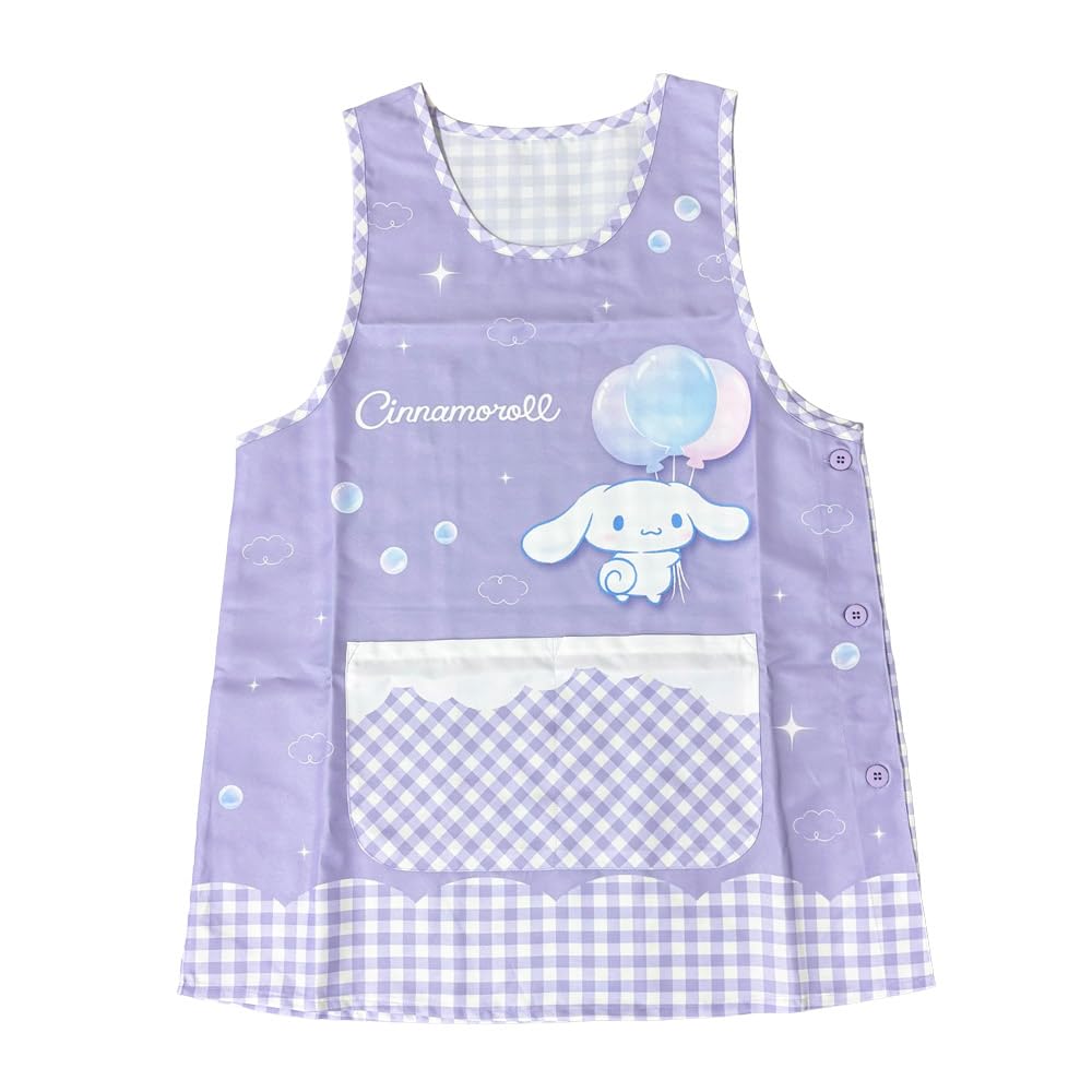 Фартук Salonje Cinnamoroll Легкий для работников по уходу за детьми и Боковой фартук, Для ношения, Взрослые, Пуговицы, Карман, Фиолетовый, 45371-04