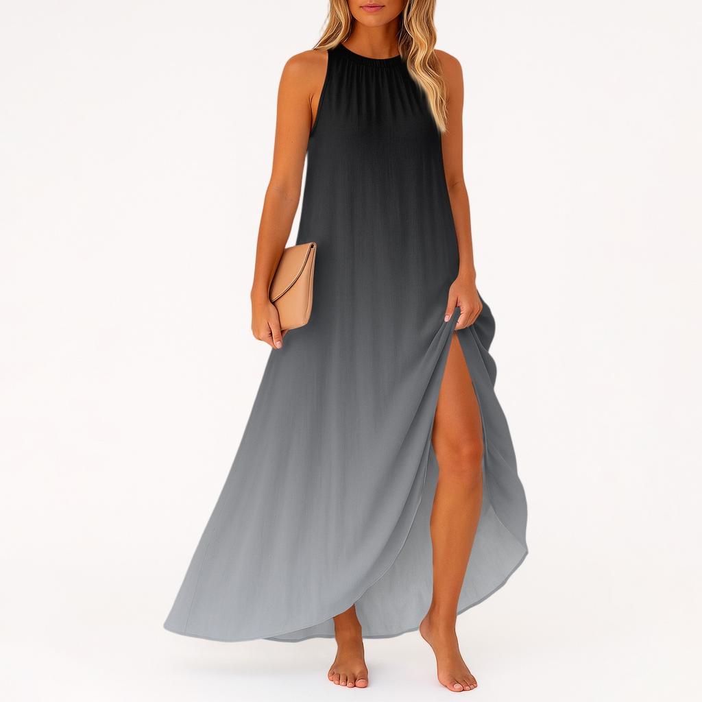 Women's Casual And Fashionable Round-neck  Sleeveless  Mid Length Dress